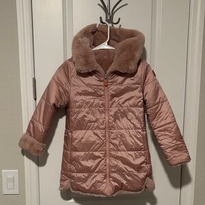SAVE THE DUCK Girls Chloe Reversible Quilted/Faux Fur Jacket